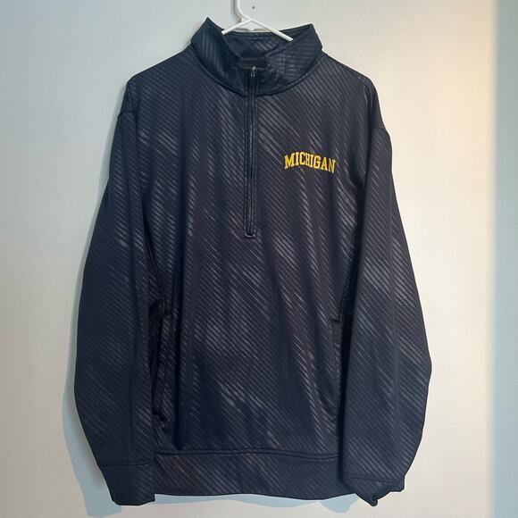 University of Michigan Quarter-Zip Pullover – Navy – Men’s Large - Picture 1 of 8